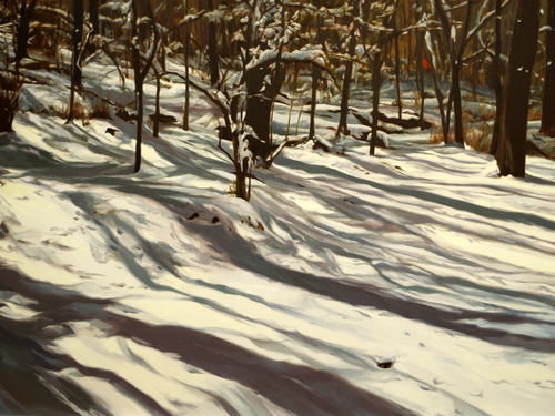 snowy wooded landscape by Helen Vaughn