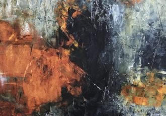 abstract oil and cold wax painting by Doris Vasek