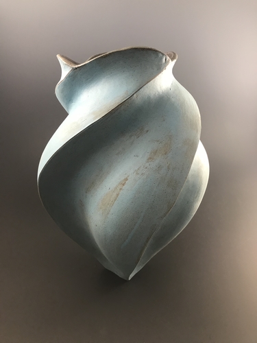 brown stoneware vessel by Peter Cunicelli