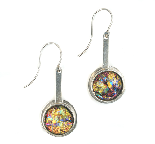 glass and silver earrings by Merrilee Harrigan