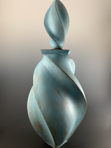 brown stoneware vessel by Peter Cunicelli