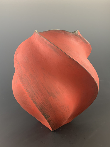 brown stoneware vessel by Peter Cunicelli