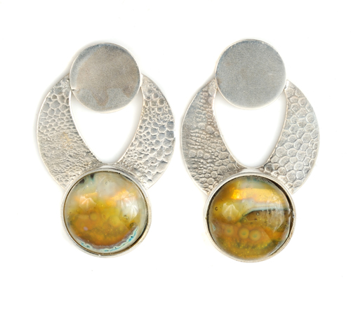 glass and silver earings by Merrilee Harrigan