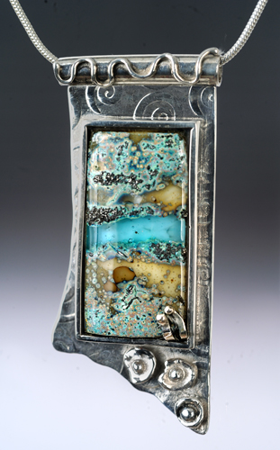 glass and silver pendant by Merrilee Harrigan
