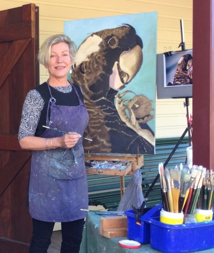 Artist Nicky Shelton in her studio