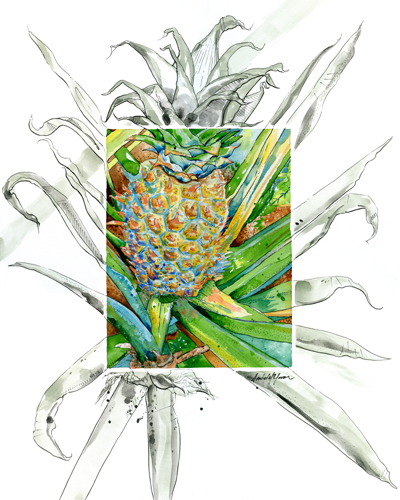 painting of a pineapple by Amber Moran