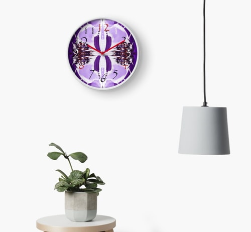 Wall clock with abstract art by Patrick Jansen