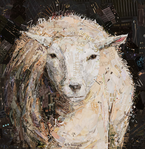 collage of a sheep by Gina Torkos