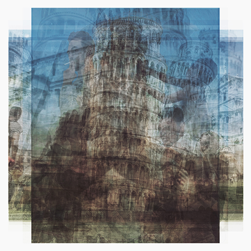 stacked photos of the Leaning Tower of Pisa by Jason Horowitz