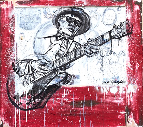 painting fo Little Freddie King by Crystal Obeidzinski