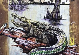 painting of alligators by Crystal Obeidzinski