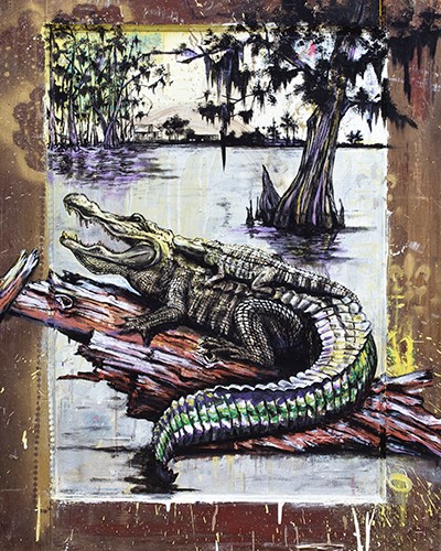 painting of alligators by Crystal Obeidzinski