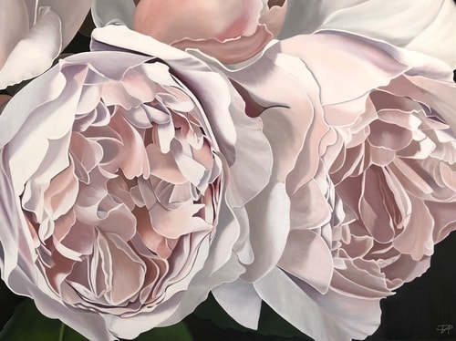 floral portrait painting by Patricia Hillard