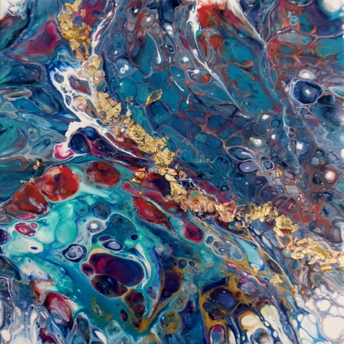 acrylic pour on canvas by Ava Malinovsky