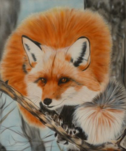 ink portrait of a fox by Sharen-Lee McLachlan