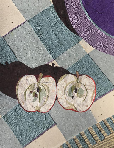 paper collage of apples by Sandy Oppenheimer