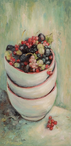 painting of a bowl of berries by Pamela Resnick