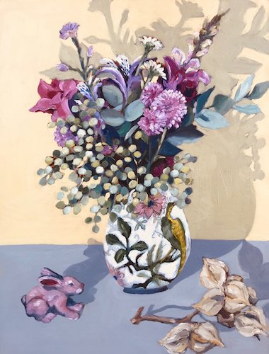 still life painting of flowers by Petra Pinn