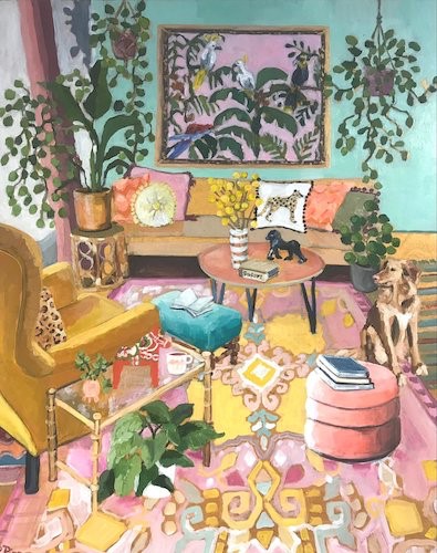 painting of an interior by Petra Pinn