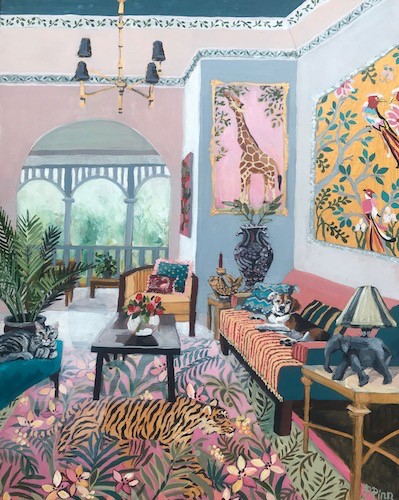 painting of an interior by Petra Pinn