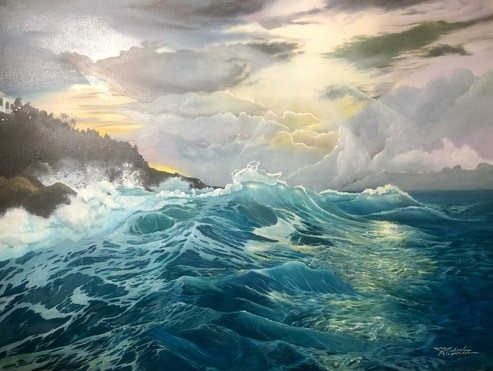 painting of John Smith's Bay in Bermuda by Michael Alexander