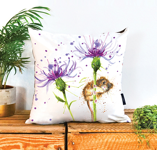 Manufactured cushion with artwork by Katherine Williams