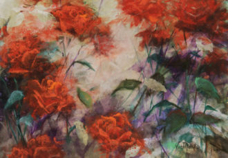 pastel floral portrait by Vic Mastis