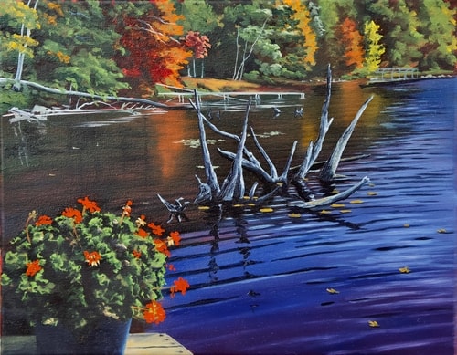 painting of a lake view by Sandra Cashman