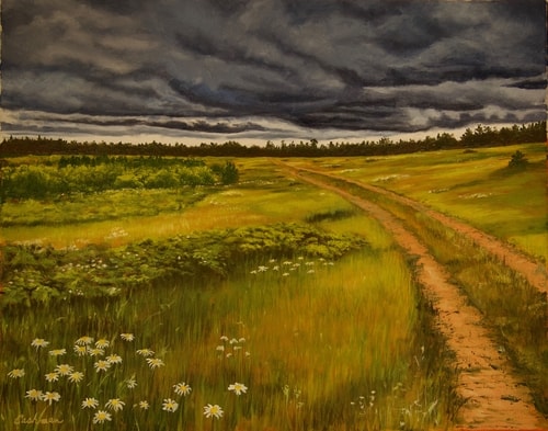 painting of Powell Marsh by Sandra Cashman