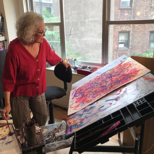 Artist Abby Zonies in her studio