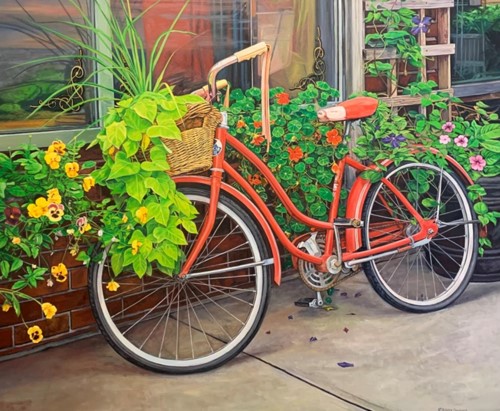 painting of an old bike by Katrina Swanson