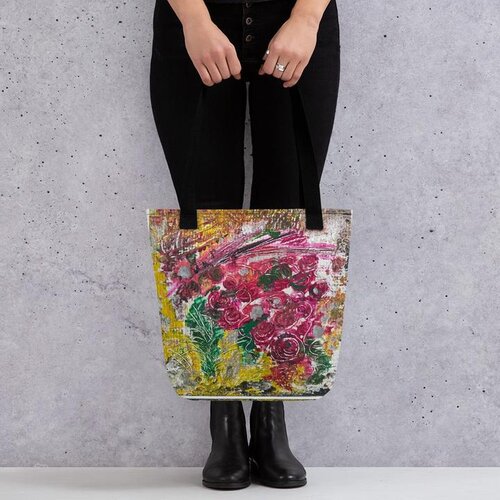 Tote bag with abstract art by Shraddha Pundeer