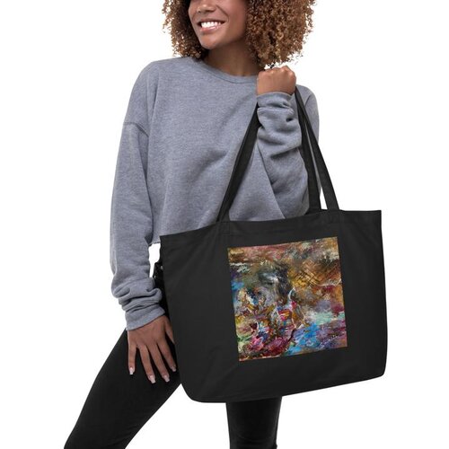 Tote bag featuring abstract artwork by Shraddha Pundeer