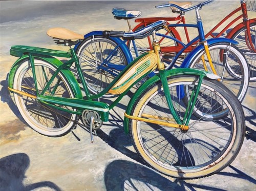 painting of old bicycles by Katrina Swanson