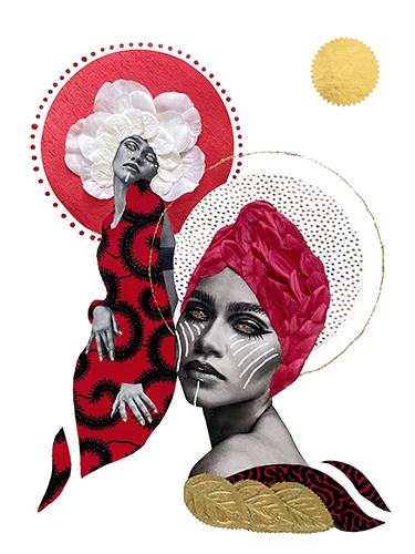 figurative mixed media collage by Rashad Ali Muhammad