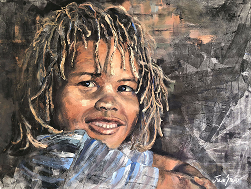 portrait of an African boy by Julie Stead