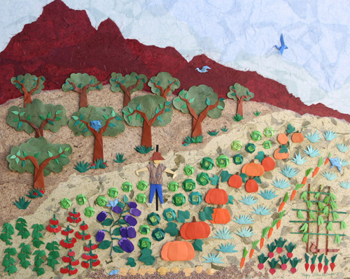 mixed media landscape by Mary Ellen Palmeri