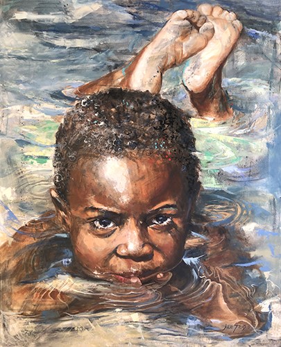 portrait of an African boy by Julie Stead