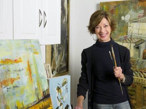 Artist Christie Marks in her studio