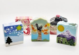 Handmade soaps in whimsical designs by Double Cherry Soapworks