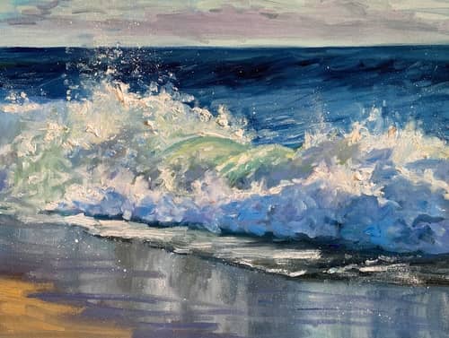 landscape of waves on the beach by Kim Schroeder