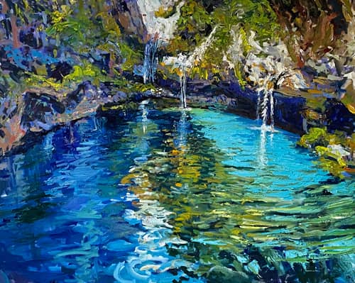 landscape painting of Hawaiian water by Kim Schroeder