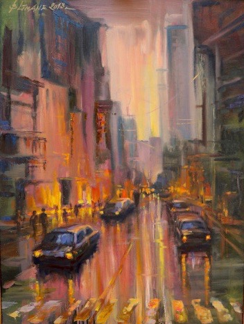 New York cityscape painting by Baiba Limane