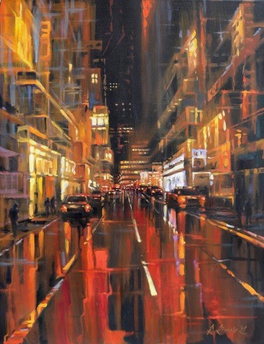 New York cityscape painting by Baiba Limane