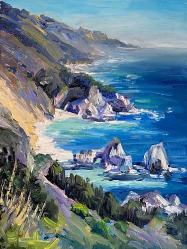 landscape painting of Point Lobos by Kim Schroeder