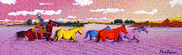 landscape painting with horses by David Sherwin Parker