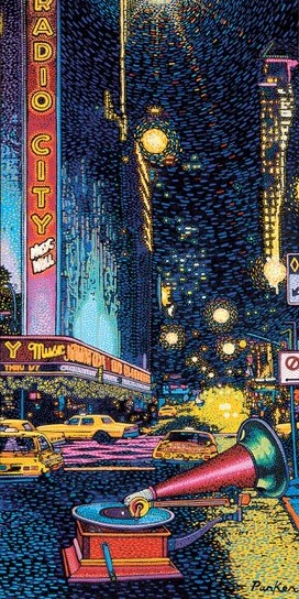 painting of Radio City Music Hall by David Sherwin Parker