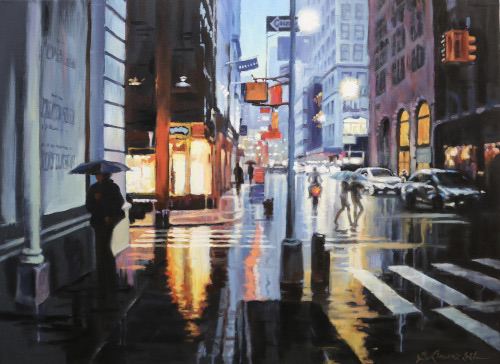 New York cityscape painting by Baiba Limane