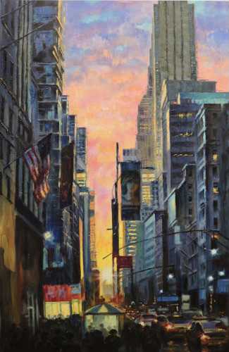 New York cityscape painting by Baiba Limane