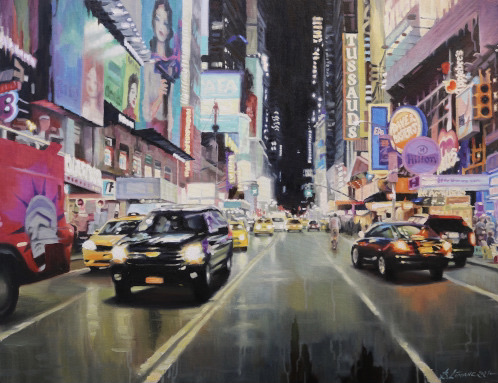 New York Times Square painting by Baiba Limane